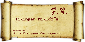 Flikinger Miklós névjegykártya